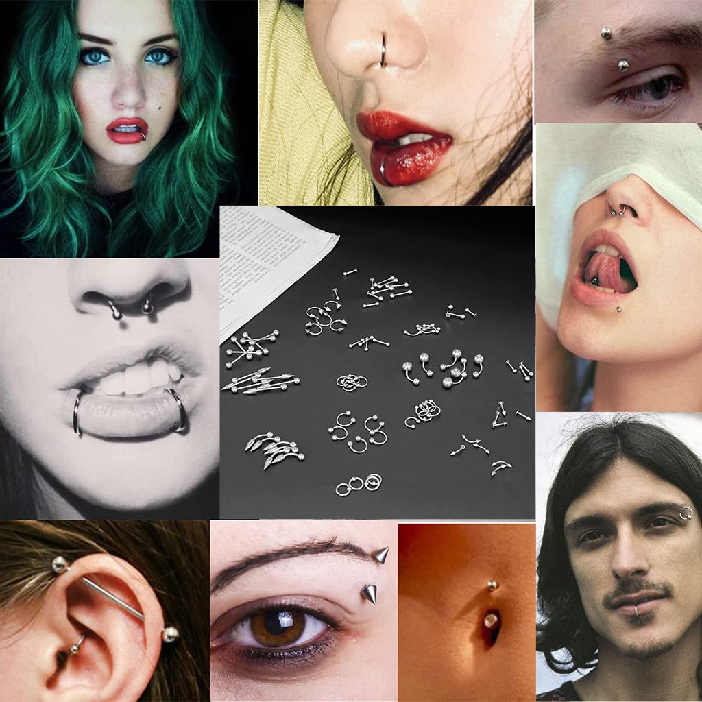 MAYCREATE® 255PCS Stylish Piercing Stainless Steel Body Jewelry Set for Women and Men Lip Tongue Eyebrow Nipple Belly Button Nose Art MAYCREATE® 255PCS Stylish Piercing Stainless Steel Body Jewelry Set for Women and Men Lip Tongue Eyebrow Nipple Belly Button Nose Art